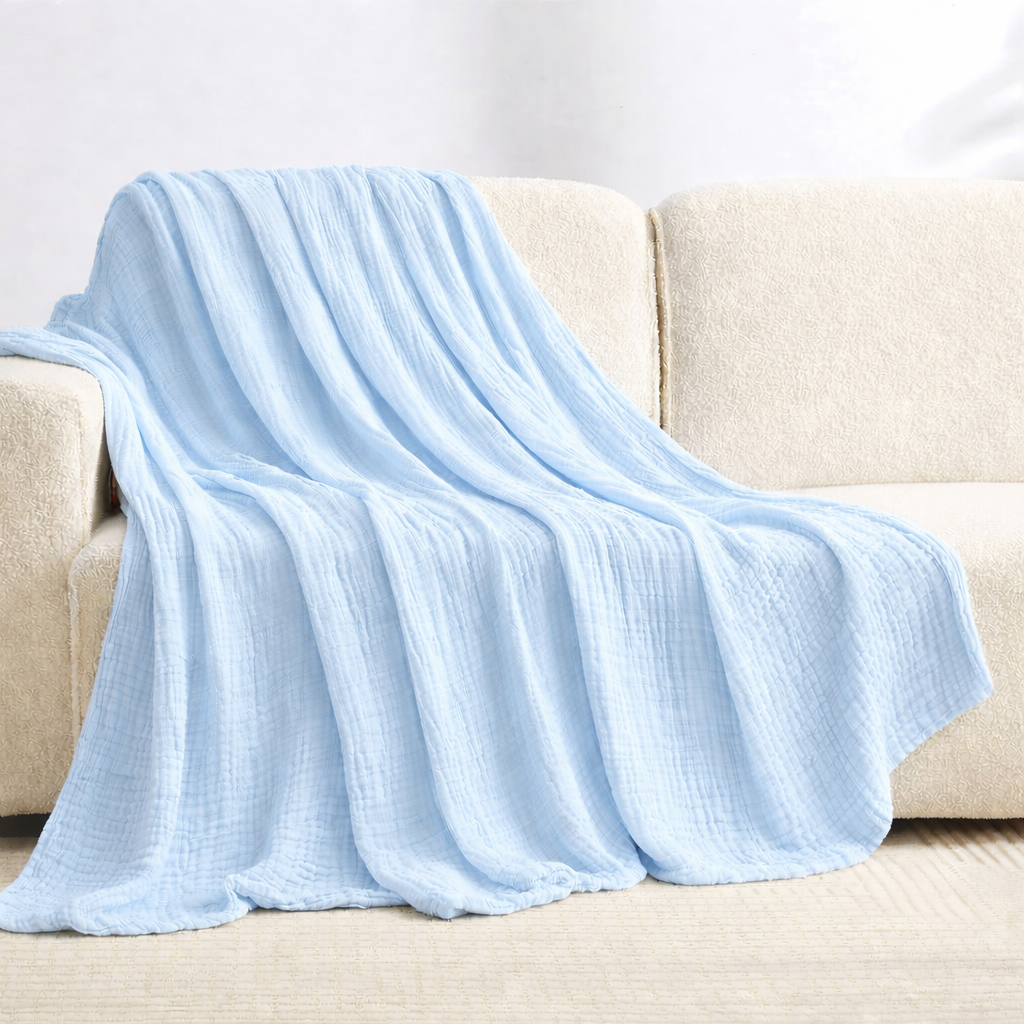 Couverture d’hiver en mousseline 100% coton