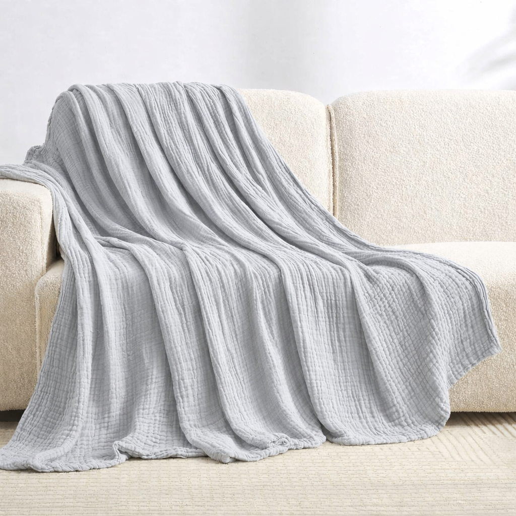 Couverture d’hiver en mousseline 100% coton