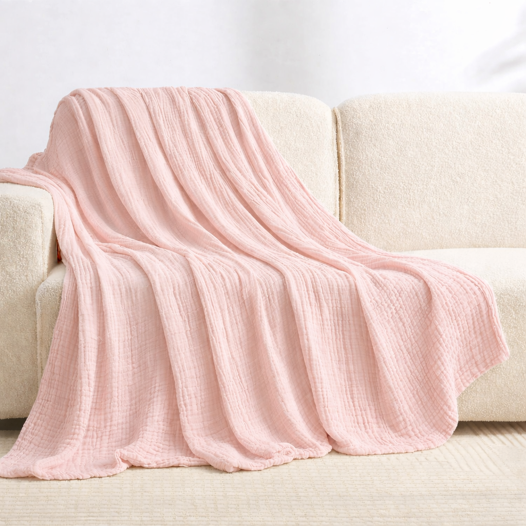 Couverture d’hiver en mousseline 100% coton