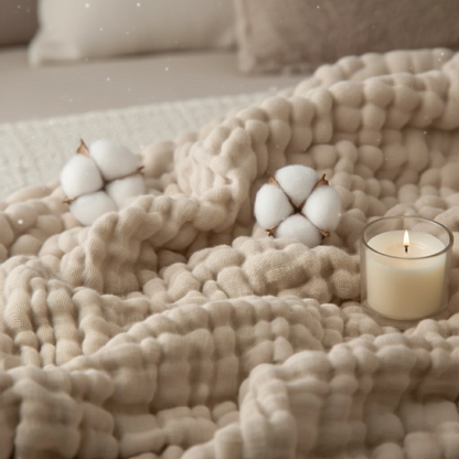 Couverture d’hiver en mousseline 100% coton