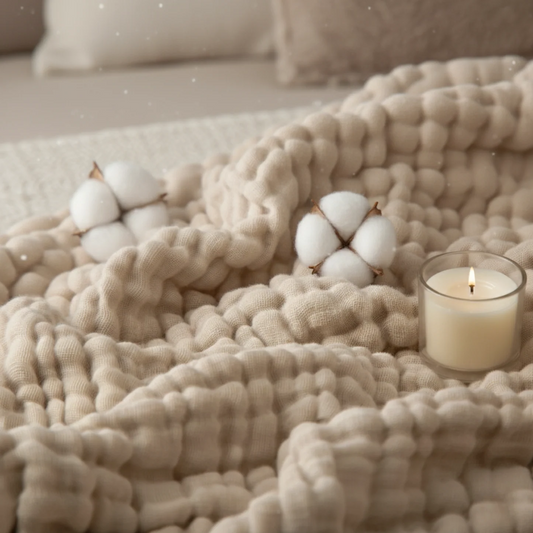 Couverture d’hiver en mousseline 100% coton